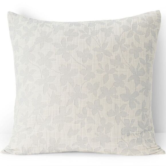 Land's End Sham Two Tone European Square Ultimate Gray Stencil Floral Cotton - Picture 1 of 7